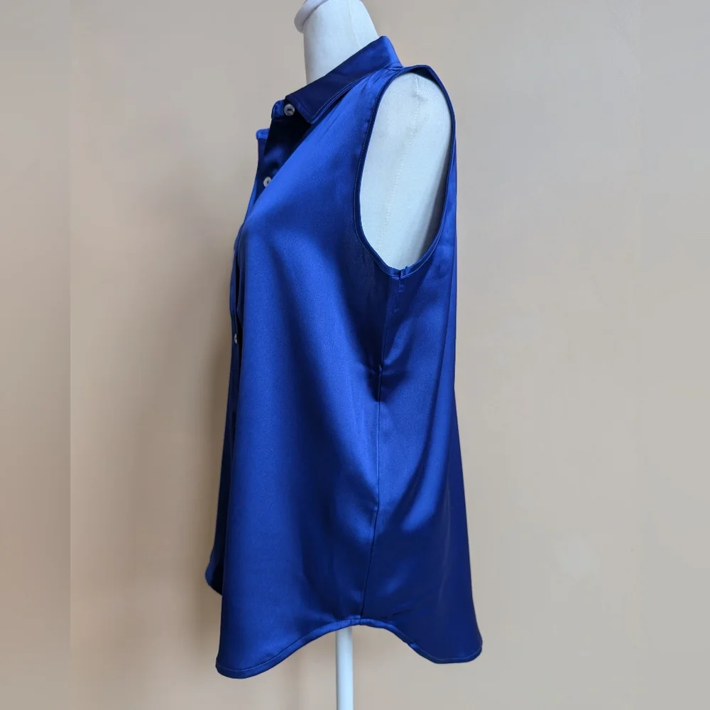 Rachel Zoe Royal Blue Satin Blouse - Picture 3 of 13